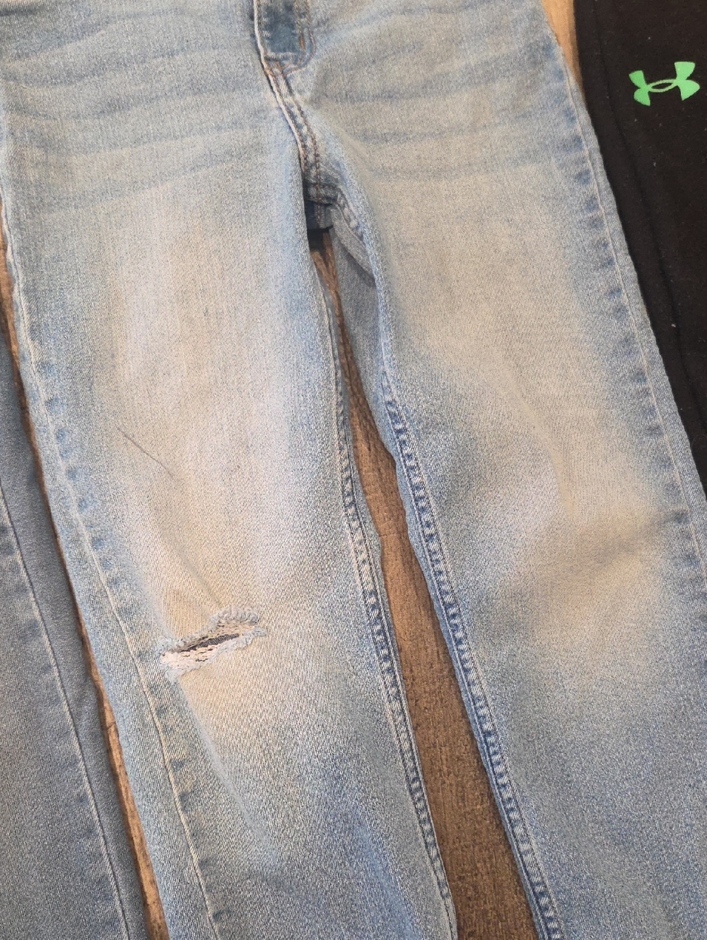 Under Armour Black Sweatpants with Green Logo & Three Blue Denim Jeans - Picture 5 of 6
